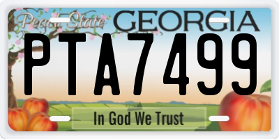GA license plate PTA7499