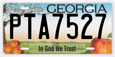 GA license plate PTA7527