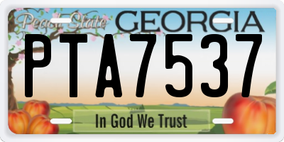 GA license plate PTA7537