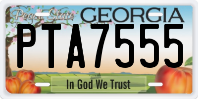 GA license plate PTA7555