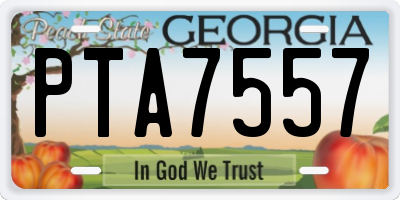 GA license plate PTA7557