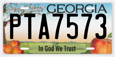GA license plate PTA7573