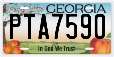 GA license plate PTA7590