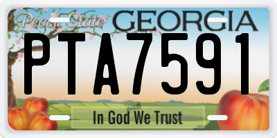 GA license plate PTA7591