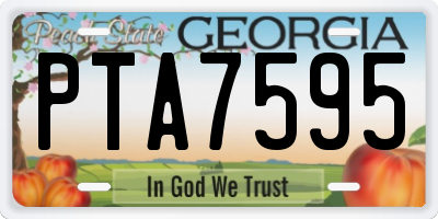 GA license plate PTA7595