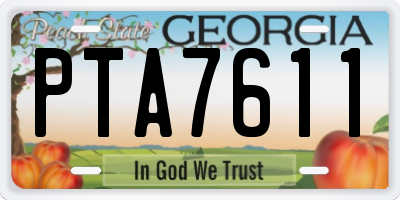 GA license plate PTA7611