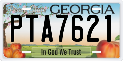 GA license plate PTA7621
