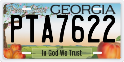GA license plate PTA7622