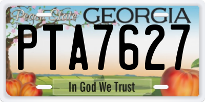 GA license plate PTA7627