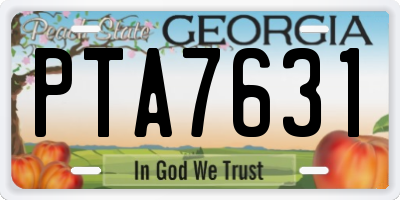 GA license plate PTA7631