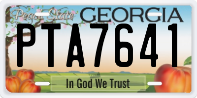 GA license plate PTA7641