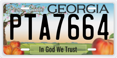 GA license plate PTA7664