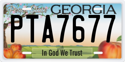 GA license plate PTA7677