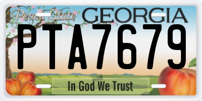 GA license plate PTA7679