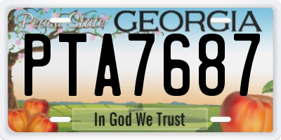 GA license plate PTA7687