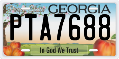 GA license plate PTA7688
