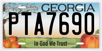 GA license plate PTA7690