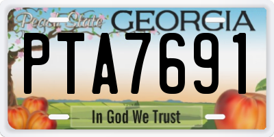 GA license plate PTA7691