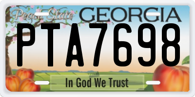 GA license plate PTA7698
