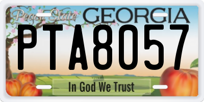 GA license plate PTA8057