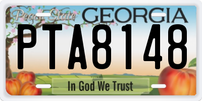 GA license plate PTA8148