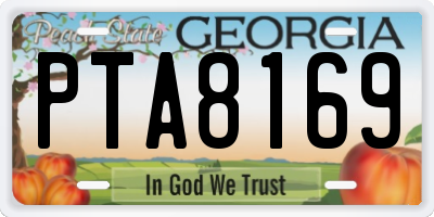 GA license plate PTA8169