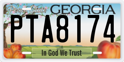 GA license plate PTA8174