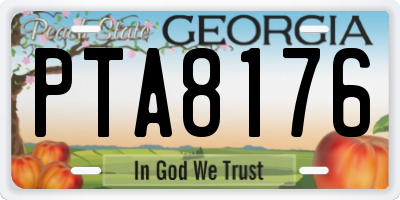 GA license plate PTA8176