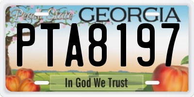 GA license plate PTA8197