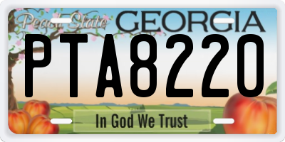GA license plate PTA8220