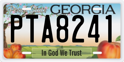 GA license plate PTA8241
