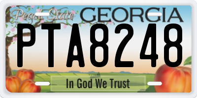 GA license plate PTA8248