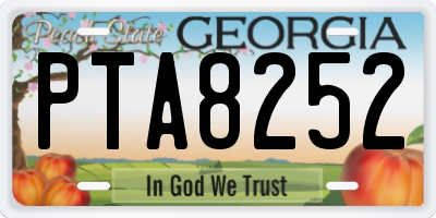 GA license plate PTA8252