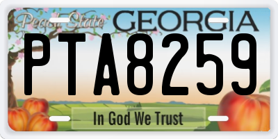 GA license plate PTA8259