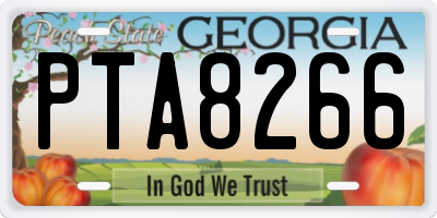 GA license plate PTA8266