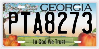 GA license plate PTA8273