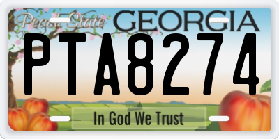 GA license plate PTA8274