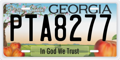 GA license plate PTA8277