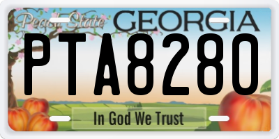 GA license plate PTA8280