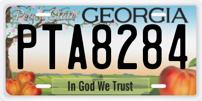 GA license plate PTA8284