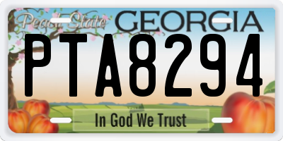 GA license plate PTA8294