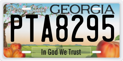 GA license plate PTA8295