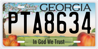 GA license plate PTA8634