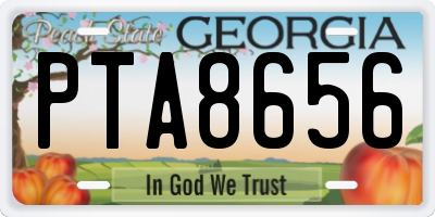 GA license plate PTA8656