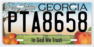 GA license plate PTA8658