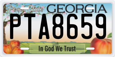 GA license plate PTA8659