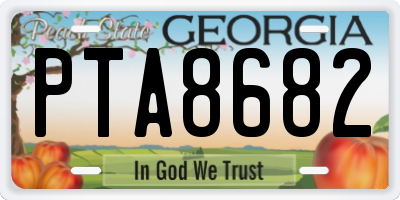 GA license plate PTA8682