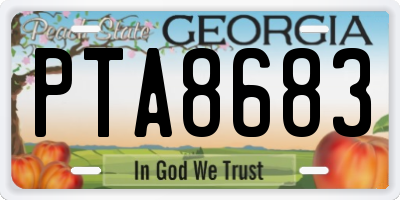 GA license plate PTA8683