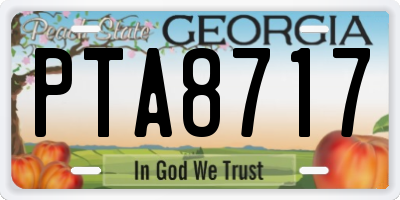 GA license plate PTA8717