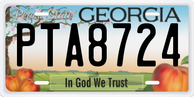 GA license plate PTA8724